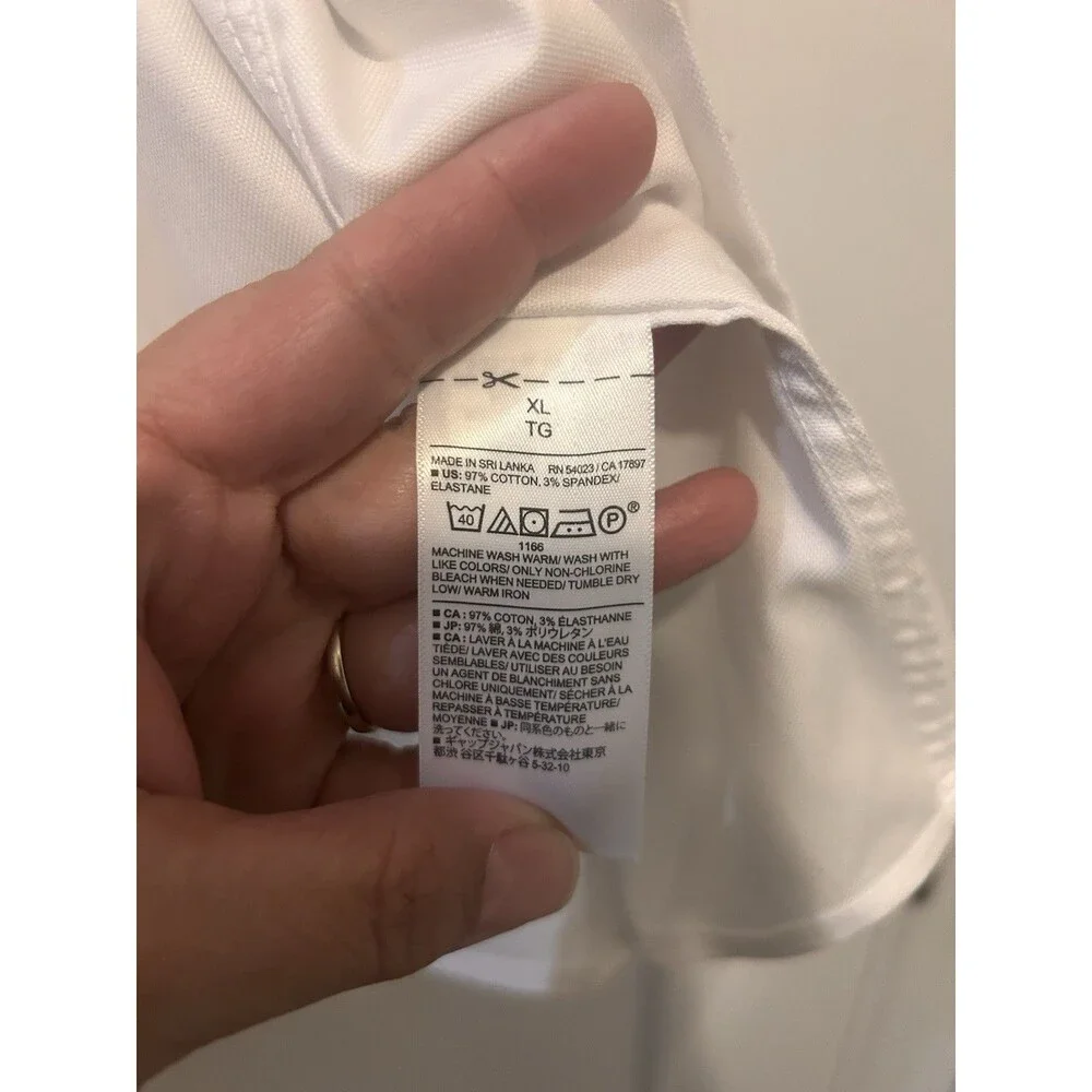 NWT Banana Republic Men's Stretch Poplin Button Up Shirt White Size XL Slim Fit